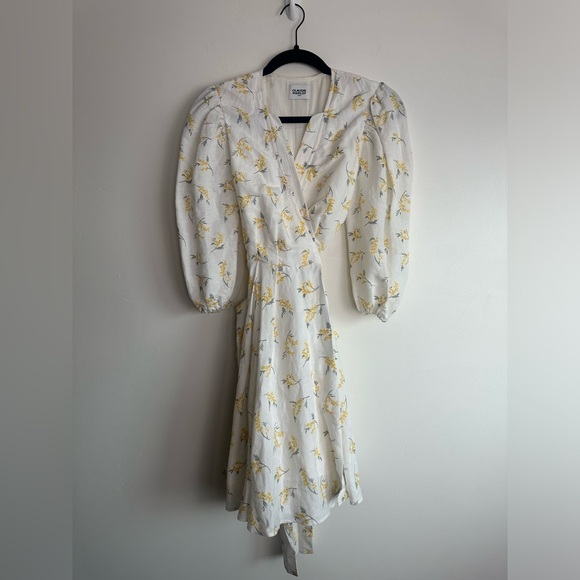 CLAUDIE PIERLOT Mini Short Wrap Around Floral Mimosa Dress Size 34 (US 4) - Picture 4 of 9